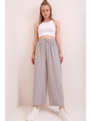 Trend Alacati Spodnie w kolorze szarym rozmiar: XL. Szare spodnie materiałowe damskie Trend Alacati, bez wzorów, z materiału, z podwyższonym stanem. Za 52.99 zł.