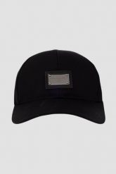 DOLCE & GABBANA Czarna czapka z daszkiem. Czarne czapki męskie Dolce and Gabbana, bez wzorów. W wyprzedaży za 1,059.99 zł.