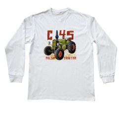 Ursus C-45 — bluzka z długim rękawem (Rozmiar: L (dorosła); Kolor koszulki: biały; Rodzaj nadruku: Ursus C-45). Białe bluzki damskie nikiniki, l, bez wzorów, z bawełny, bez kołnierzyka, bez ramiączek. Za 99.00 zł.