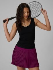 4F Top slim z prążkowanej dzianiny damski - czarny S. Czarne topy damskie 4f, s, bez wzorów, z bawełny, bez kołnierzyka. Za 49.99 zł.