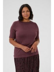 KAFFE curve Sweter w kolorze bordowym rozmiar: S. Czerwone swetry klasyczne damskie KAFFE curve, s, bez kołnierzyka. Za 69.99 zł.