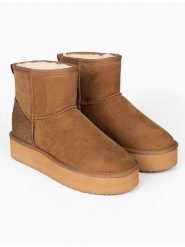 ISLAND BOOT Botki zimowe "Caspian" w kolorze jasnobrązowym rozmiar: 41. Brązowe botki damskie Island Boot, na zimę, bez obcasa, bez zapięcia. Za 148.96 zł.