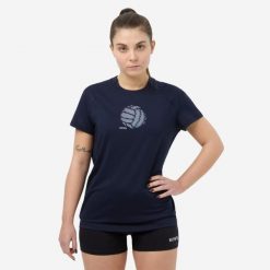 Damska koszulka do gry w siatkówkę Allsix. Niebieskie t-shirty damskie ALLSIX, l, bez wzorów, z materiału, bez kołnierzyka. Za 79.99 zł.