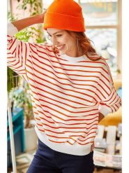 Olalook Bluza w kolorze biało-pomarańczowym rozmiar: XL. Pomarańczowe bluzy bez kaptura damskie Olalook, xl. Za 79.03 zł.