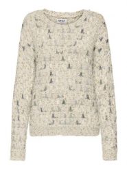ONLY Sweter w kolorze kremowym rozmiar: XS. Brązowe swetry klasyczne damskie Only, xs, ze splotem, bez kołnierzyka. Za 79.03 zł.