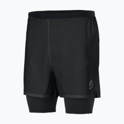 Spodenki do biegania męskie SCOTT Hybrid Endurance Tech. Czarne szorty męskie Scott, z elastanu, bez kołnierzyka. Za 359.99 zł.