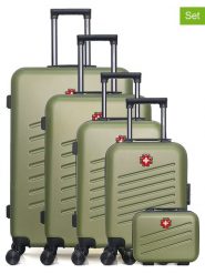 SWISS KOPPER 5-częściowy zestaw "Zurich" w kolorze oliwkowym rozmiar: onesize. Zielone walizki SWISS KOPPER, bez wzorów, z materiału. Za 680.85 zł.