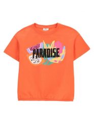 Coccodrillo T-Shirt WC5143202TGJ Pomarańczowy Regular Fit. Brązowe koszulki dziewczęce COCCODRILLO, bez wzorów, z bawełny, bez ramiączek. Za 29.99 zł.