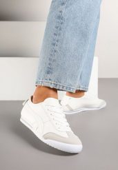 Białe Sneakersy Typu Kultowe Tenisówki Deliriel. Białe trampki i tenisówki damskie Renee, z aplikacjami, z jeansu. Za 69.99 zł.