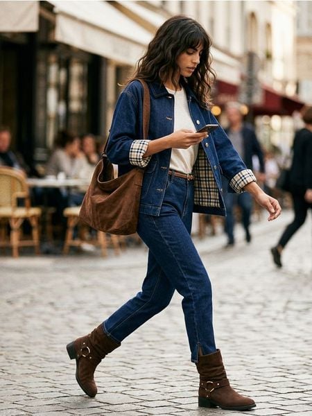 Jeansowa kurtka boxy typu barn jacket - niebieski. Niebieskie kurtki damskie Sinsay, l, bez wzorów, z jeansu, bez kaptura. Za 89.99 zł.