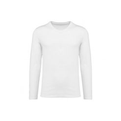 Koszulka z długim rękawem Suprima v-neck Kariban Premium. Białe koszulki męskie z długim rękawem KARIBAN, m, z bawełny. Za 163.50 zł.