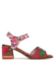 Laura Vita Sandały Jacqueso 20 Różowy. Czerwone sandały damskie Laura Vita, bez wzorów, ze skóry, bez obcasa, na słupku. Za 399.99 zł.