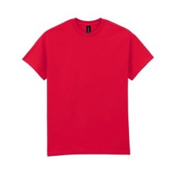 Ultra Bawełniana Koszulka Unisex Dla Dorosłych. Czerwone bluzki damskie Gildan, xl, bez wzorów, z bawełny, sportowe, bez kołnierzyka, bez ramiączek. Za 61.99 zł.