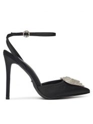 DeeZee Szpilki H85269-32 Czarny. Czarne szpilki DeeZee, bez wzorów, z materiału, bez obcasa. Za 149.99 zł.
