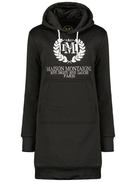 Maison Montaigne Sukienka dresowa "Giqueen" w kolorze czarnym rozmiar: S. Czarne sukienki damskie Maison Montaigne, s, bez wzorów, z dresówki, bez kołnierzyka, bez ramiączek, mini. Za 100.52 zł.