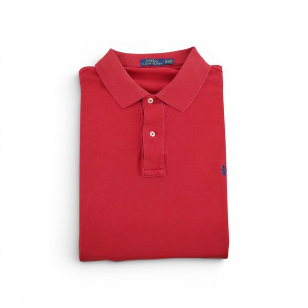 Second life - Polo Ralph Lauren koszulka męska krótki rękaw 2XB Big - Stan dobry. Czerwone koszulki polo męskie Ralph Lauren, l, bez wzorów, bez ramiączek. Za 106.46 zł.