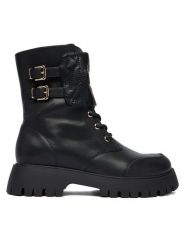 Just Cavalli Trapery 79RA3S97 ZSD64 Czarny. Czarne trapery damskie Just Cavalli, ze skóry, bez obcasa. Za 1,079.00 zł.