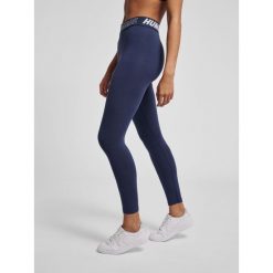 Damskie bawełniane legginsy o średnim kroju Hummel TE Maja. Niebieskie legginsy sportowe damskie HUMMEL, l, bez wzorów, z bawełny, na fitness i siłownię. Za 121.50 zł.