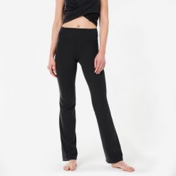 Spodnie do jogi damskie Kimjaly Premium flare. Czarne spodnie materiałowe damskie KIMJALY, bez wzorów, z elastanu, sportowe. W wyprzedaży za 159.99 zł.
