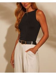 Milan Kiss Top w kolorze czarnym rozmiar: XL. Czarne topy damskie Milan Kiss, xl, bez wzorów, bez kołnierzyka. Za 149.95 zł.