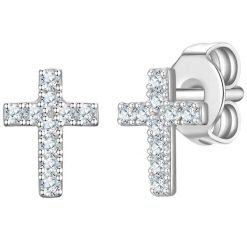 Rafaela Donata Kolczyki Krzyżyk z Srebro wysokiej próby w Srebrny 1 ct Damski. Szare kolczyki damskie Rafaela Donata, z cyrkonią, srebrne, na sztyftcie. Za 139.99 zł.