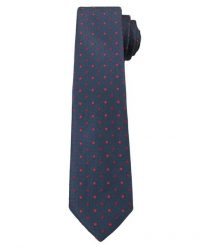 Granatowy Elegancki Krawat Męski -ALTIES- 6 cm, w Czerwone Kropki. Czerwone krawaty i muchy męskie Alties, bez wzorów, z tkaniny, eleganckie. Za 49.00 zł.
