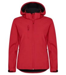 Clique Classic Softshell Hoody Women – softshell 3-warstwowy, 96% poliester z. Czerwone kurtki softshell damskie CLIQUE, s, bez wzorów, z poliesteru, z kapturem. Za 304.23 zł.