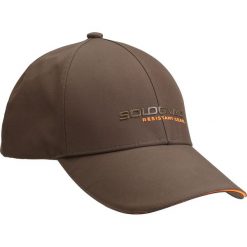 Czapka outdoorowa z daszkiem Solognac 500 wodoodporna. Brązowe czapki męskie SOLOGNAC, bez wzorów, z materiału, sportowe. Za 49.99 zł.