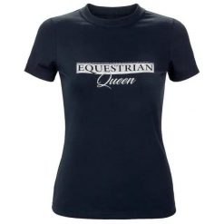Koszulka z krótkim rękawem damska Equestrian Queen Jade 24SS. Niebieskie bluzki damskie EQUESTRIAN QUEEN, xs, bez wzorów, sportowe, bez kołnierzyka, bez ramiączek. Za 136.99 zł.