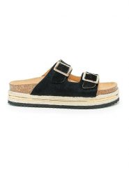 Mandel Skórzane klapki w kolorze czarnym rozmiar: 39. Czarne klapki damskie Mandel, bez wzorów, ze skóry, bez obcasa. Za 195.99 zł.