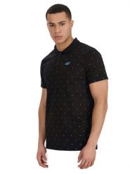 Koszulka polo męska 4F 4FWSS26TPTSM0949. Czarne koszulki polo męskie 4f, m, bez wzorów, z bawełny, bez ramiączek. Za 62.99 zł.
