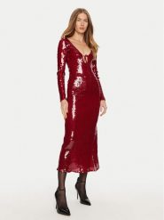 BARDOT Sukienka koktajlowa Verona 58859DB Bordowy Slim Fit. Czerwone sukienki damskie BARDOT, bez wzorów, z syntetyku, wizytowe, bez kołnierzyka, bez ramiączek. Za 579.99 zł.