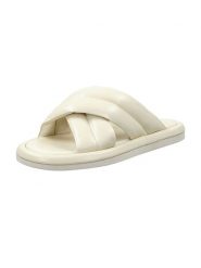 GANT Footwear Skórzane klapki "Clareha" w kolorze kremowym rozmiar: 36. Brązowe klapki damskie GANT Footwear, bez wzorów, ze skóry, bez obcasa. Za 122.67 zł.