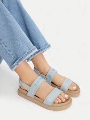 G-Star Raw Sandały CEO-COLS1 Niebieski. Niebieskie sandały damskie G-Star, bez wzorów, ze skóry, bez obcasa, na płaskiej podeszwie. Za 114.99 zł.