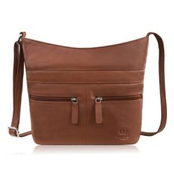 Torebka damska skórzana na ramię pojemna koniakowa Paolo Peruzzi AY-23-CG. Torebki klasyczne damskie bez wzorów, z materiału, bez dodatków. Za 219.00 zł.