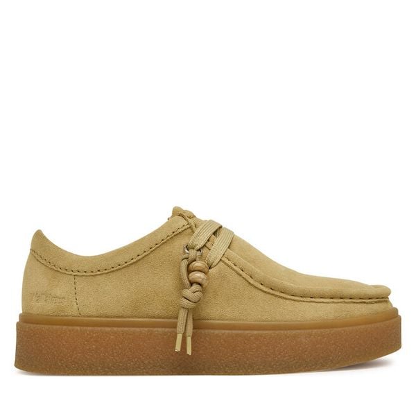 Półbuty Clarks. Brązowe półbuty damskie Clarks, bez wzorów, bez obcasa, na płaskiej podeszwie. Za 479.99 zł.