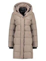 Geographical Norway Płaszcz zimowy "Djamilalimo" w kolorze szarobrązowym rozmiar: XL. Brązowe płaszcze damskie Geographical Norway, na zimę, xl, bez wzorów, z puchu. Za 369.84 zł.