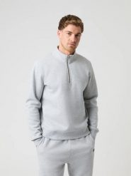 Bjorn_borg CENTRE HALF ZIP – Męska bluza z półzamkiem jasnoszara – LIGHT GREY. Szare bluzy bez kaptura męskie Björn Borg, m. Za 399.00 zł.