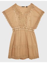 Guess Sukienka codzienna J3GK41 WFDN0 Brązowy Regular Fit. Brązowe sukienki dziewczęce Guess, z aplikacjami, z bawełny, bez ramiączek. Za 709.99 zł.