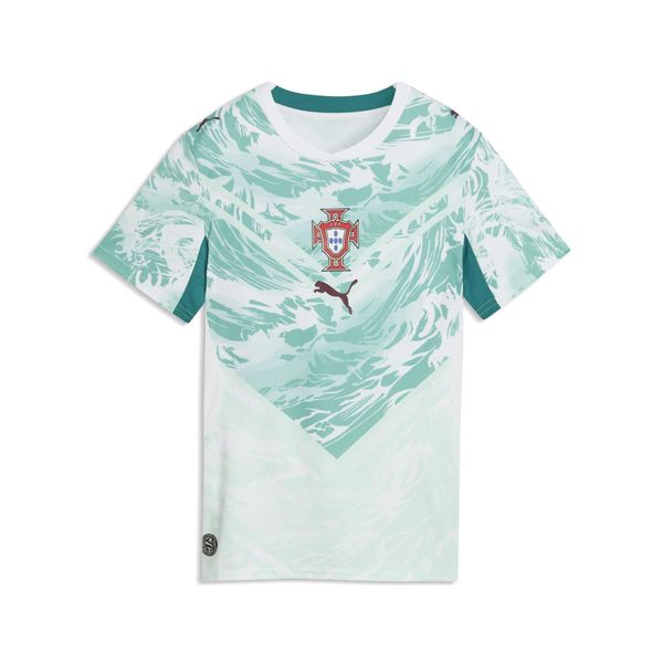 Damska koszulka wyjazdowa Portugalii PUMA. Białe bluzki damskie Puma, xl, bez wzorów, z materiału, bez kołnierzyka. Za 429.00 zł.