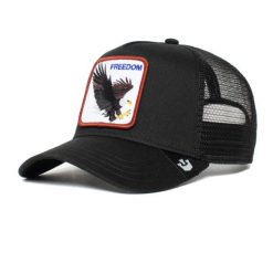 Czapka z daszkiem Goorin Bros. The Freedom Eagle Trucker 101-0384-BLK. Czarne czapki męskie Goorin Bros, na jesień, bez wzorów. W wyprzedaży za 149.00 zł.