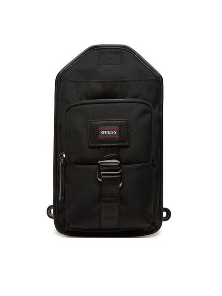 Guess Plecak HMARHN P5326 Czarny. Czarne plecaki męskie Guess, z aplikacjami, z materiału. Za 159.99 zł.