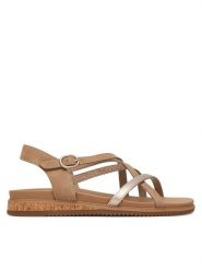 Skechers Sandały Desert Kiss Low 114713/TPE Brązowy. Brązowe sandały damskie Skechers, bez wzorów, ze skóry, bez obcasa, na płaskiej podeszwie. Za 229.99 zł.