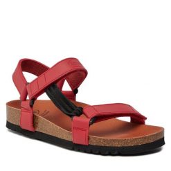 Sandały Scholl. Czerwone sandały damskie Scholl, bez wzorów, bez obcasa, na płaskiej podeszwie. Za 344.99 zł.