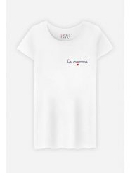 WOOOP Koszulka w kolorze białym rozmiar: XL. Białe bluzki damskie Wooop, xl, bez wzorów, z bawełny, bez kołnierzyka. Za 77.95 zł.