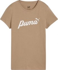 Koszulka sportowa damska Puma ESS Script. Białe bluzki sportowe damskie Puma, m, z bawełny, bez kołnierzyka, bez ramiączek. Za 93.99 zł.