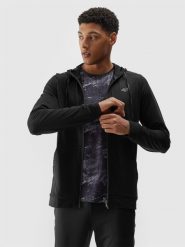 4F Bluza treningowa rozpinana z kapturem męska - czarna S. Czarne bluzy sportowe męskie 4f, l, z dzianiny. W wyprzedaży za 139.99 zł.
