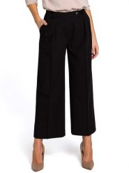 Stylove Spodnie w kolorze czarnym rozmiar: L. Czarne spodnie materiałowe damskie Stylove, bez wzorów, z materiału, z podwyższonym stanem. Za 234.95 zł.