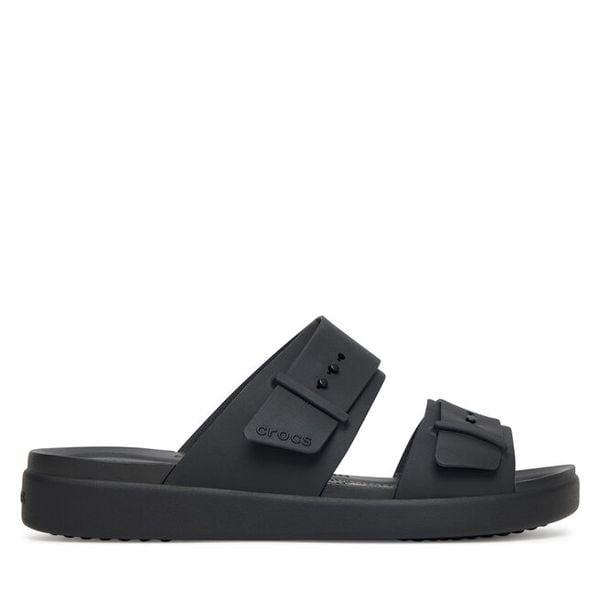 Klapki Crocs. Czarne klapki damskie Crocs, bez wzorów, bez obcasa. Za 159.99 zł.