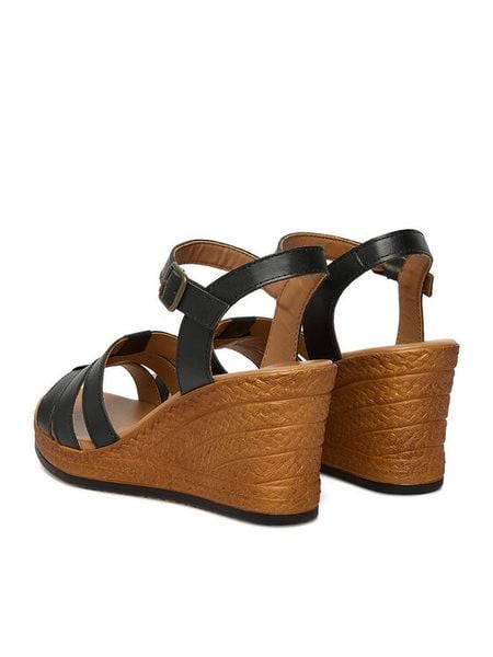 Lasocki Sandały CEO-WI23-283-14 Czarny. Czarne sandały damskie Lasocki, bez wzorów, ze skóry, bez obcasa, na koturnie. Za 199.99 zł.